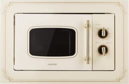 Klarstein Magnetron Victoria 20 inbouw retro, 20 L, 800 W Mikrowellen /1000 W grillvermogen, 3 Kombi functies, rvs, . Einbaurahmen, elfenbein - voor Keuken - Zwart - Microwave - Combimagnetron - Microgolfoven — thumbnail 1