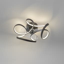 QAZQA mandy - Dimbare LED Plafondventilator met Verlichting | Lamp en Afstandsbediening - 1 lichts - Ø 55 cm - Zwart - Woonkamer | Slaapkamer | Keuken — thumbnail 3