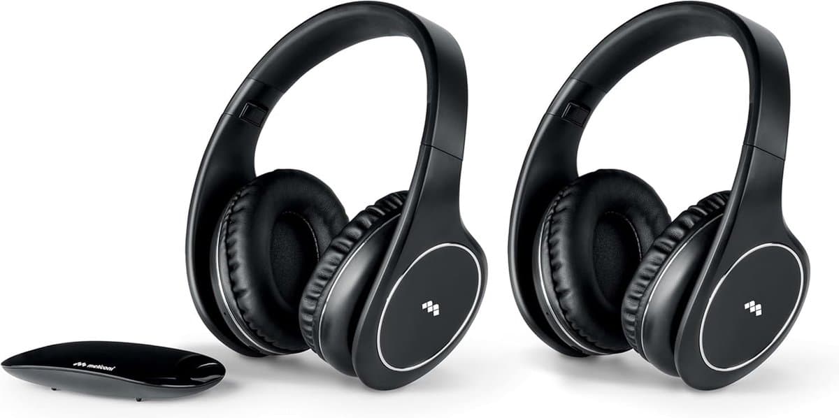 Meliconi HP Easy Digital Bundle - Koptelefoon - 2 Draadloze Stereo Headsets - Bedraad & draadloos via Transmitter - Zwart — afbeelding 1