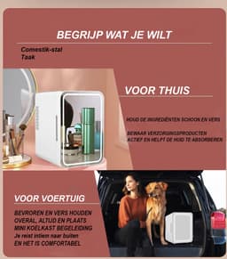 Skincare Fridge - Compacte Mini Koelkast voor Schoonheid - Ideaal voor Dormitory en Slaapkamer - Skincare Fridge - Cosmetica Koeling - Verzorgingsproducten Bewaren — thumbnail 5