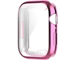 Watch case screenprotector - hoesje - geschikt voor Apple Watch Series 7/8/9 - 45 mm - roze