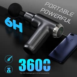 Massagepistool massageapparaat, mini massage gun, spiermassageapparaat elektrisch, draagbaar handmassageapparaat met 6 snelheden, 4 massagekoppen — thumbnail 3