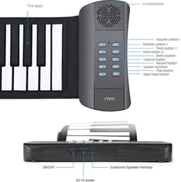 MikaMax Roll Up Keyboard - Oprolbare 61-toetsen Piano met 16 Klanken, Speaker en Travel Bag — thumbnail 4