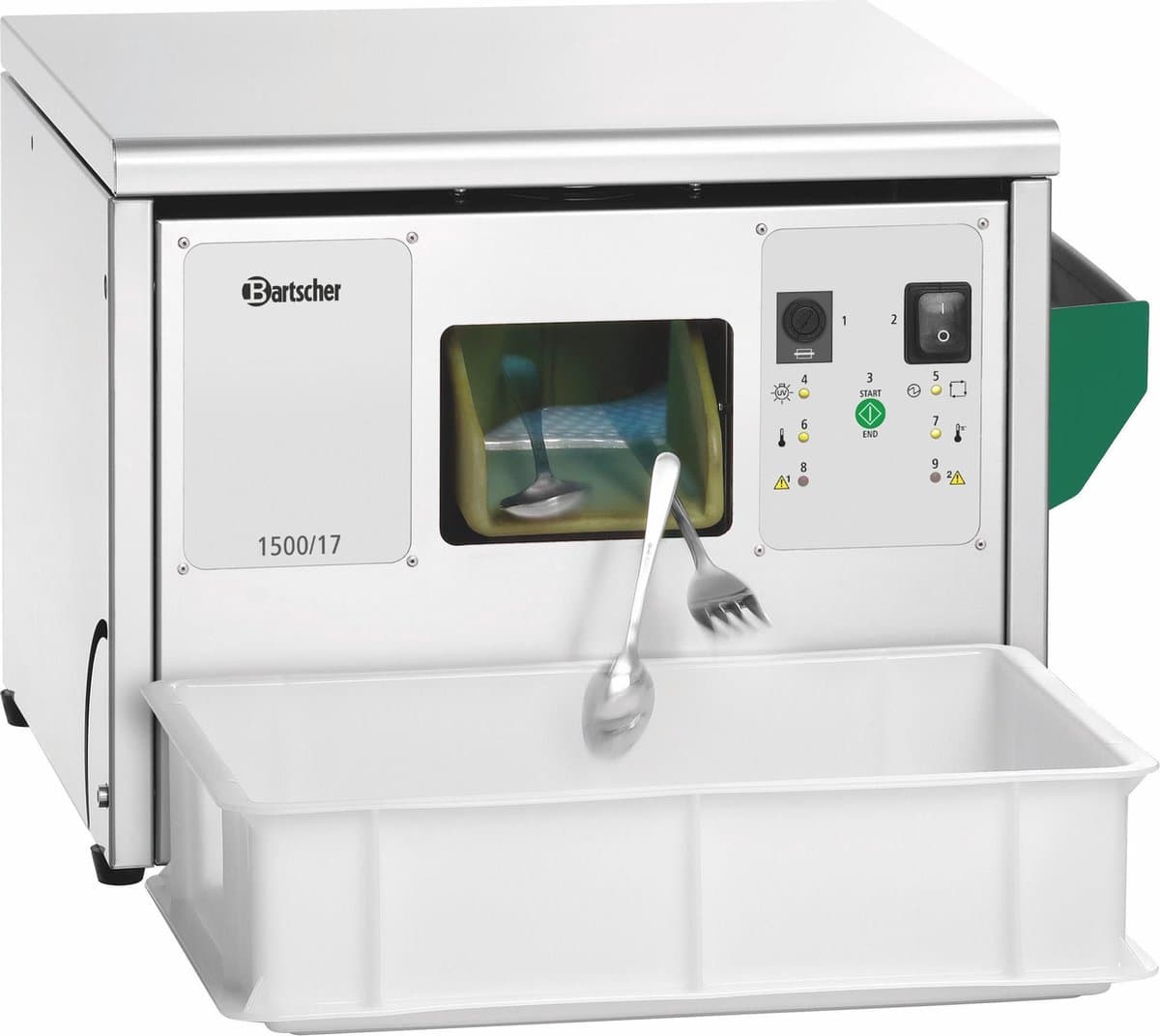 Bartscher Bestek Poleermachine RVS - 230V - Capaciteit 1.500 stuks p/uur - 510x440x345mm — afbeelding 1