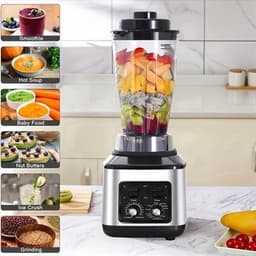 Multifunctionele Keukenmachine – Blender – Food Processor – Sapmaker – IJscrusher – Grote Inhoud 3L+1,5L+0,5L – Krachtige 9500W Motor – Stille Frequentie Technologie — thumbnail 3