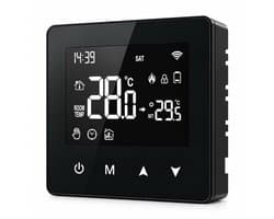 Thermostaat | Zigbee Touchscreen Opbouw voor Aan/Uit CV | Tuya Smart Life app | Open raam detectie | Zwart