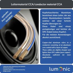 Merkloos Luidsprekerkabel 10m Transparant 2x0.5mm² CCA HiFi Audio — thumbnail 5