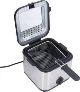 Elektrische Friteuse - Frituurpan - Maaltijden voor het Gezin - Snelle Gelijkmatige Garing - 25 L - Zilver — thumbnail 1
