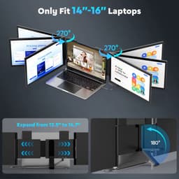 CreateEcom draagbare monitor - mobiele monitor - 14 inch - 60Hz - 1920*1080P - Triple Laptopmonitor - IPS Draagbare Triple Monitor met USB-C poort voor 14-16,5 inch laptops - Windows/Mac Xbox — thumbnail 2