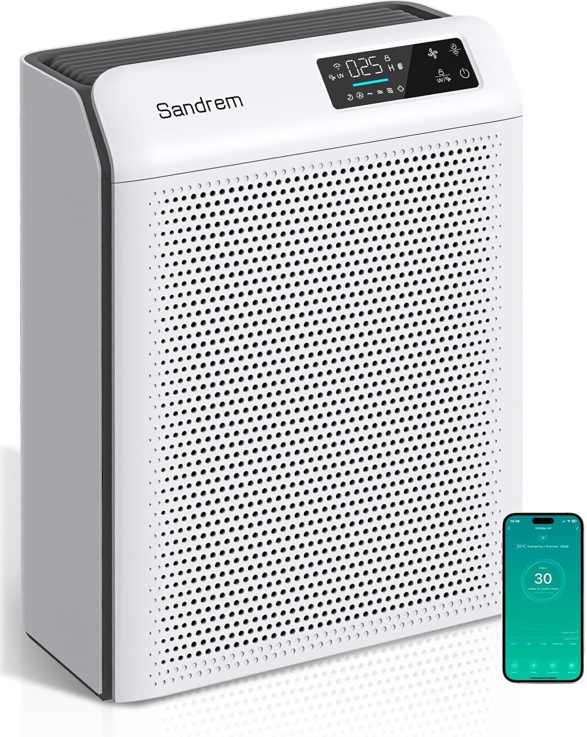 Luchtreiniger Wit - 32 Watt Vermogen - 31,6x16x40 Centimeter Afmetingen - Combifilter HEPA + Actieve Kool - Voor Thuis En Kantoor — afbeelding 1