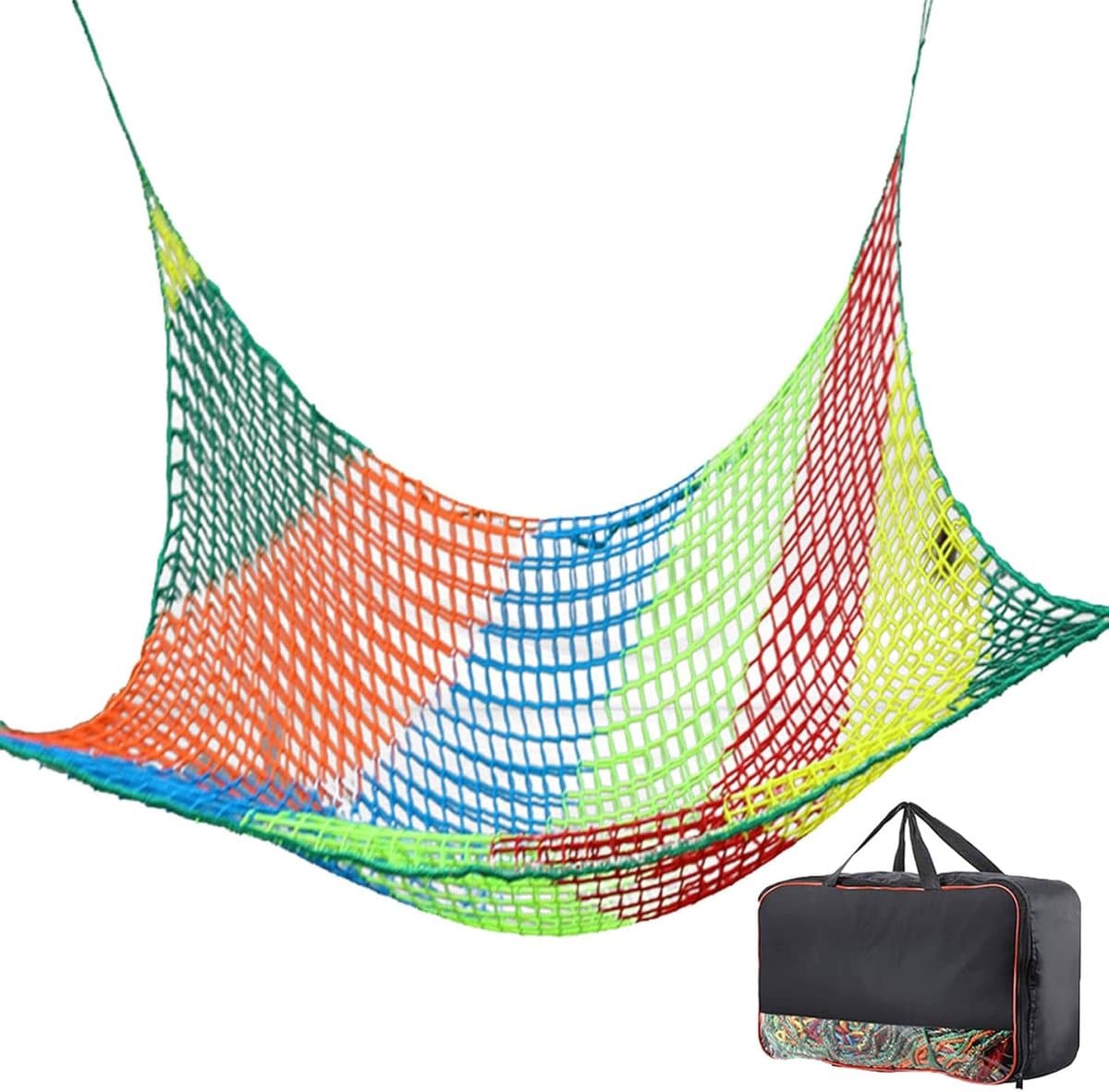 Klimmen Cargo Net Dubbellaags Knooploos Veiligheidsnet Voor Speeltuinen Zware Valbescherming Voor Boomhut, Klimrek, Kinderschommel Hangmat(Size:2 * 3m(7 * 10ft),Color:multicolor) — afbeelding 1