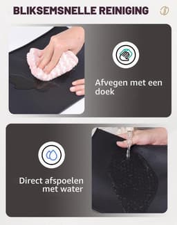 48 x 30 cm onderlegger voor koffiezetapparaat, siliconen mat, volautomatische mat met rand voor De Longhi Magnifica Philips LatteGo Krups Siemens EQ6 siliconen onderlegger Coffee Mat (zwart) — thumbnail 4