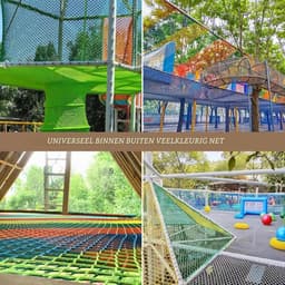 Klimmen Cargo Net Dubbellaags Knooploos Veiligheidsnet Voor Speeltuinen Zware Valbescherming Voor Boomhut, Klimrek, Kinderschommel Hangmat(Size:1 * 3m(3 * 10ft),Color:multicolor) — thumbnail 4