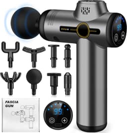 Mini-spiermassagegeweer, ultrastil massagegeweer, 99 snelheden, 8 koppen, LCD-scherm, draagbare elektrische stimulators om spierpijn te verlichten — thumbnail 1