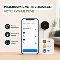 WiFi-thermostaat, intelligente draadloze controller voor warmtepomp en airconditioner, compatibel met,, energie-efficiënt — thumbnail 3