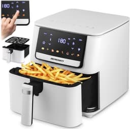 Airfryer, heteluchtfriteuse, 1700 W, 6,5 l, friteuse, 8 programma's, touchscreen, wit — thumbnail 1