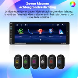 Autoradio Universeel - 9 Inch HD Touchscreen - Apple Carplay & Android Auto (Draadloos) - Bluetooth, USB, USB-C & MP5 - AHD Achteruitrijcamera, Stuurwieladapter & Externe Microfoon — thumbnail 4