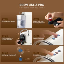 Espressomachine 5-in-1 – 20 Bar – Warm en Koud – 7 Waterstanden – LED Display – 1450 W – Wit — thumbnail 5