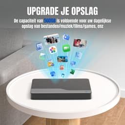 Levo® Externe Harde Schijf Extern 500GB Ultra Slim Draagbare Harde Schijf USB kabel HDD Opslag - Zwart - 13cm x 13cm x 2cm — thumbnail 4