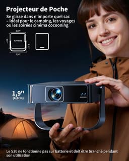 Mini-projector - Zwart - Draagbare 4K Beamer met Korte Brandpuntsafstand - Voor Thuisbioscoop en Buitengebruik — thumbnail 5