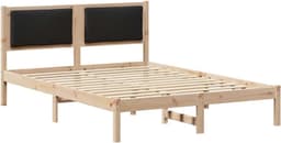 Bedframe zwart, 150 x 200 cm, massief grenen — thumbnail 1