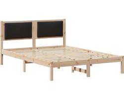 Bedframe zwart, 150 x 200 cm, massief grenen