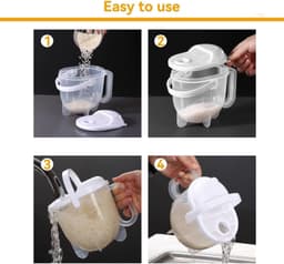 Rijstwasser, lichtgewicht rijstkom, plastic rijstzeef, meelfilter, graanwassing, keukenfilter met handvat, reiniging van granen, groenten en fruit — thumbnail 4