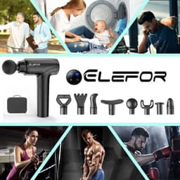 Massagepistool diep weefsel, percussie rugmassagepistool voor atleten spiermassagepistool voor pijnverlichting met 8 massagekoppen en 20 snelheden (mat zwart) — thumbnail 3