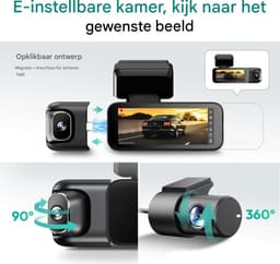 BOTSLAB 4K 3-Kanaals Dashcam Auto Voor Achter - 3-Kanaals 4K+1080P+1080P - GPS 5.8GHz WiFi Dashcam met - 128GB SD-kaart - 3.18" - Super Nachtzicht - WDR -G-sensor -loopopname -parkeermonitor- ADAS - dashcam voor auto — thumbnail 4