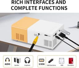 Smart Projector, 1080p Full HD Portable Movie Projector met 100AnSi Helderheid en Handmatige Zoom, Compatibel met USB IOS Laptop Tv -stick — thumbnail 5