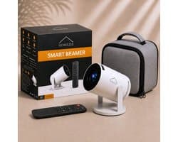 Homezie Beamer | Streamen vanaf je telefoon | 8K support | 720P | WiFi, HDMI, Bluetooth | Android 14.0 | Inclusief opbergtas | Mini beamer