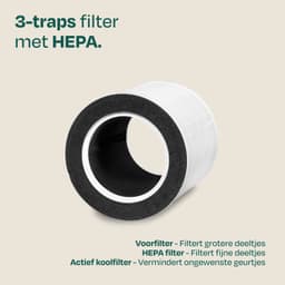 VONROC Luchtreiniger – 3-traps filter met HEPA – CADR 200 m³/u – wifi & app-bediening – voor ruimtes tot 25 m² – Wit — thumbnail 3