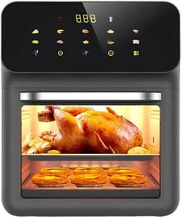 Heteluchtfriteuse en oven - Combiapparaat - Maaltijden voor het gezin bereiden - Dubbele zone - 15 liter - Zwart — thumbnail 1