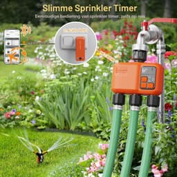 Intelligente irrigatiecomputer, wifi, 3 uitgangen met 300 meter RF super wifi-afdekking, tuinirrigatiesysteem met regenkrant, app en spraakbesturing, automatische timer — thumbnail 2