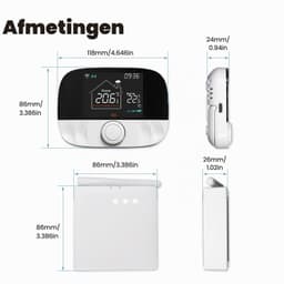 Thermostaat WiFi + RF433, draadloos, voor gasketel en vloerverwarming met water, op batterijen werkende kamereenheid + ontvanger 220 V 5 A, wekelijkse programmering, app — thumbnail 3