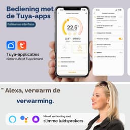 Wifi-thermostaat voor gasboiler, wekelijkse programmeerbare chronothermostaat, intelligente digitale thermostaat, werkt op batterijen, compatibel met Alexa en, -besturing — thumbnail 2