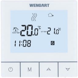Digitale touch-thermostaat voor vloerverwarming met water (3 A), compatibel met ronde behuizing van 60 mm, programmeerbaar, bediening van actuators en ventielen, 230 V AC, niet geschikt — thumbnail 1