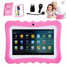 Kindertablet - Roze siliconen beschermhoes - Leertablet - 8 GB RAM + 128 GB opslag - Android 13 - USB-opladen - 7 inch - 1240*600 - Ondersteunt 3G, wifi en ethernet - Geschikt voor kinderen vanaf 3 jaar - Roze — thumbnail 4