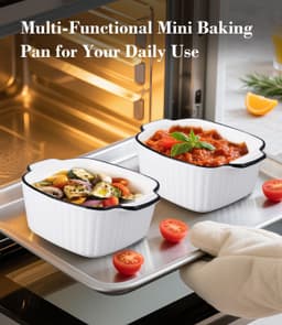 Set van 4 Keramische Bakschalen - 400 ml, Geschikt voor Oven en Magnetron — thumbnail 5