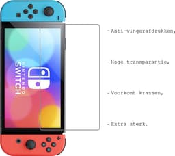 Screenprotector Geschikt voor Nintendo Switch OLED Bescherm Glas Screen Protector - 3 PACK — thumbnail 3