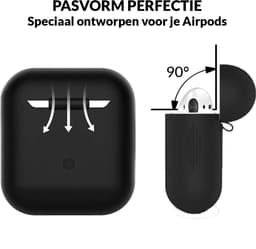 AirPods Hoesje voor Apple AirPods 1 & 2 – Zwart - Siliconen Beschermende Case — thumbnail 4