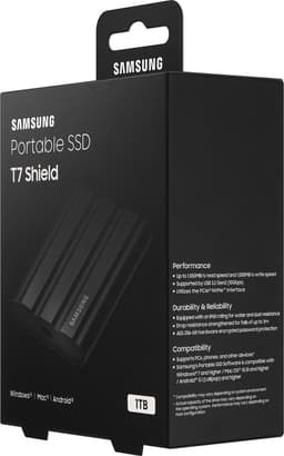 Samsung Portable T7 Shield - Externe SSD - USB C 3.2 - Inclusief USB C en USB A kabel - Geschikt voor iPhone USB C - 1 TB - Zwart — thumbnail 13
