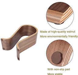 Duurzame Hoofdtelefoonhouder van Notenhout - Universele Antislip U-vormige Stand — thumbnail 4