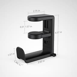 Hoofdtelefoonstandaard voor gaming en computeraccessoires - Roterende headsethouder met kabelclip organizer — thumbnail 4