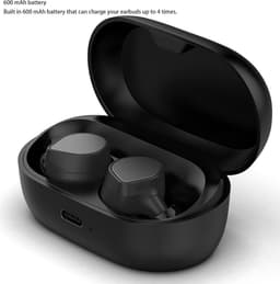 Earbud laad case vervanging USB C 600mAh met indicatorlicht - zwart - ideaal voor thuis, kantoor, en op reis — thumbnail 3