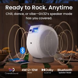 BenQ GV32 1080p Full HD LED Mini Beamer - Draagbare muur- en plafondprojector met statiefvoet - Projectie met roterende hoek - Projector met 500 ANSI Lumen - 18W 2.1ch bass Bluetooth speaker - Google TV met Netflix - Chromecast & AirPlay - Autofocus — thumbnail 3