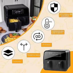TuseRxln Luchtverwarming Bakpan - Silicone Linner - Dubbele Mand Met Handgrepen Voor Airfryer - 2 Stuks - Voor Gezond Bakken En Braden — thumbnail 2