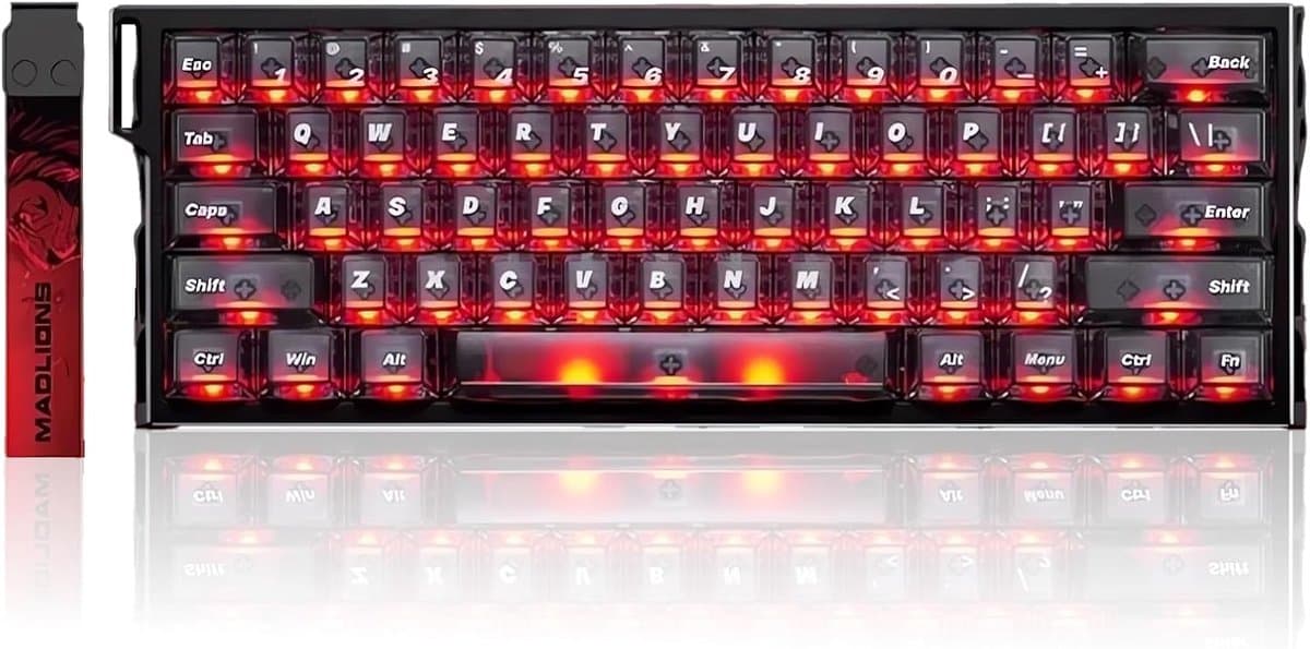 MADLIONS MAD Light 60 - Hall Effect - 8000hz - 0.1ms - Aluminium - Magnetisch Toetsenbord - RGB - 65% - QWERTY - Gaming Toetsenbord - Amber Switches - Zwart — afbeelding 1