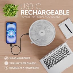 Draagbare Ventilator met 4 Snelheden en Afstandsbediening - Ideaal voor Reizen en Buitenshuis — thumbnail 5