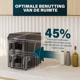 Princess Heteluchtfriteuse - 182490 - 3000W - Stack Airfryer 11,2L - PFAS-Vrij - 2 lades (Sync) - 11 Bakprogramma's - Bespaart 45% ruimte - Dubbele gestapelde lades — thumbnail 11